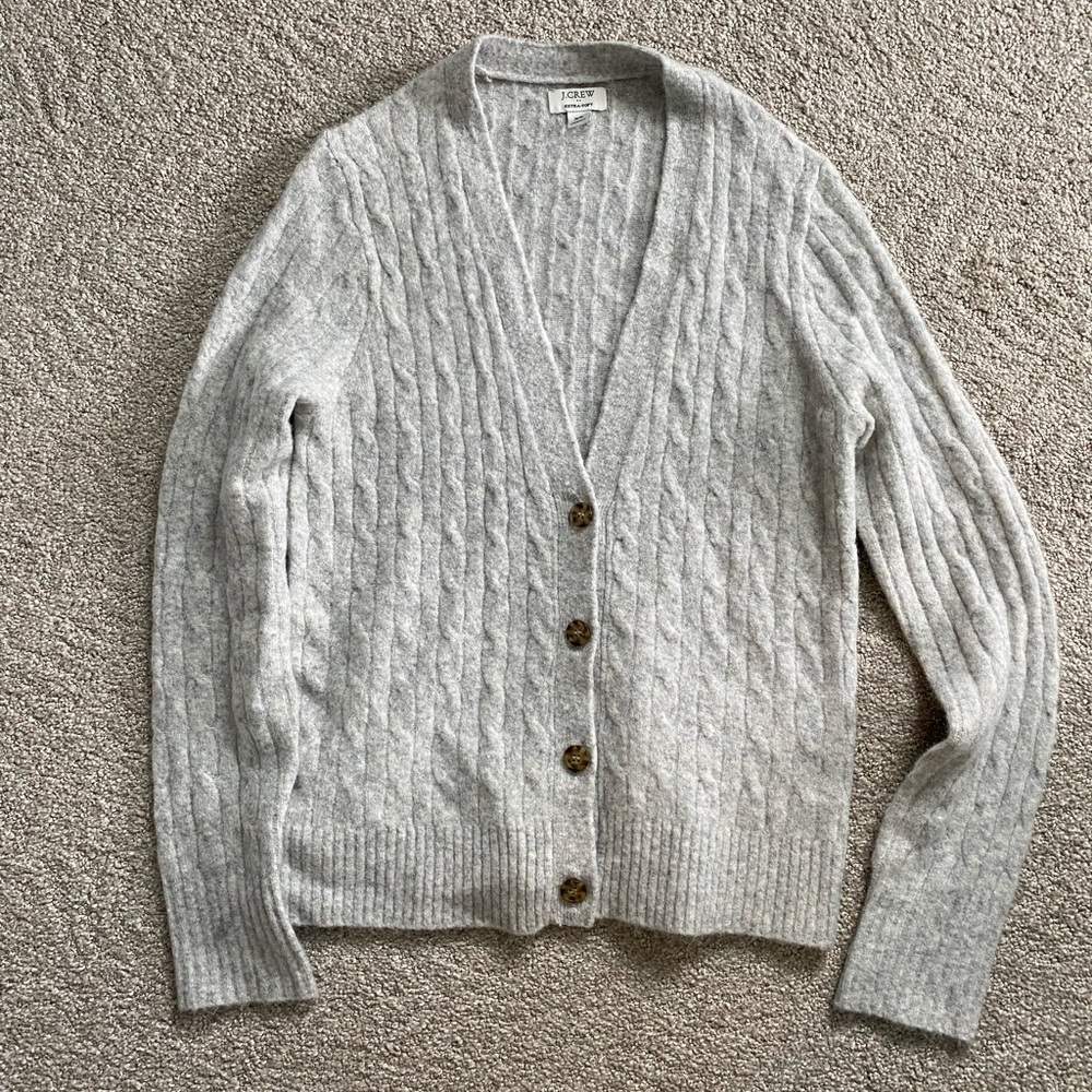 J.Crew Extra Soft Cardigan, Grey, size XS, very gently used